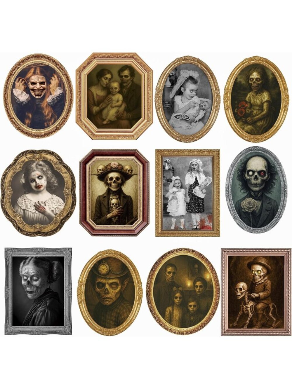 Spooky Halloween Indoor Wall Decor Props - 12 Pack Party Decorations